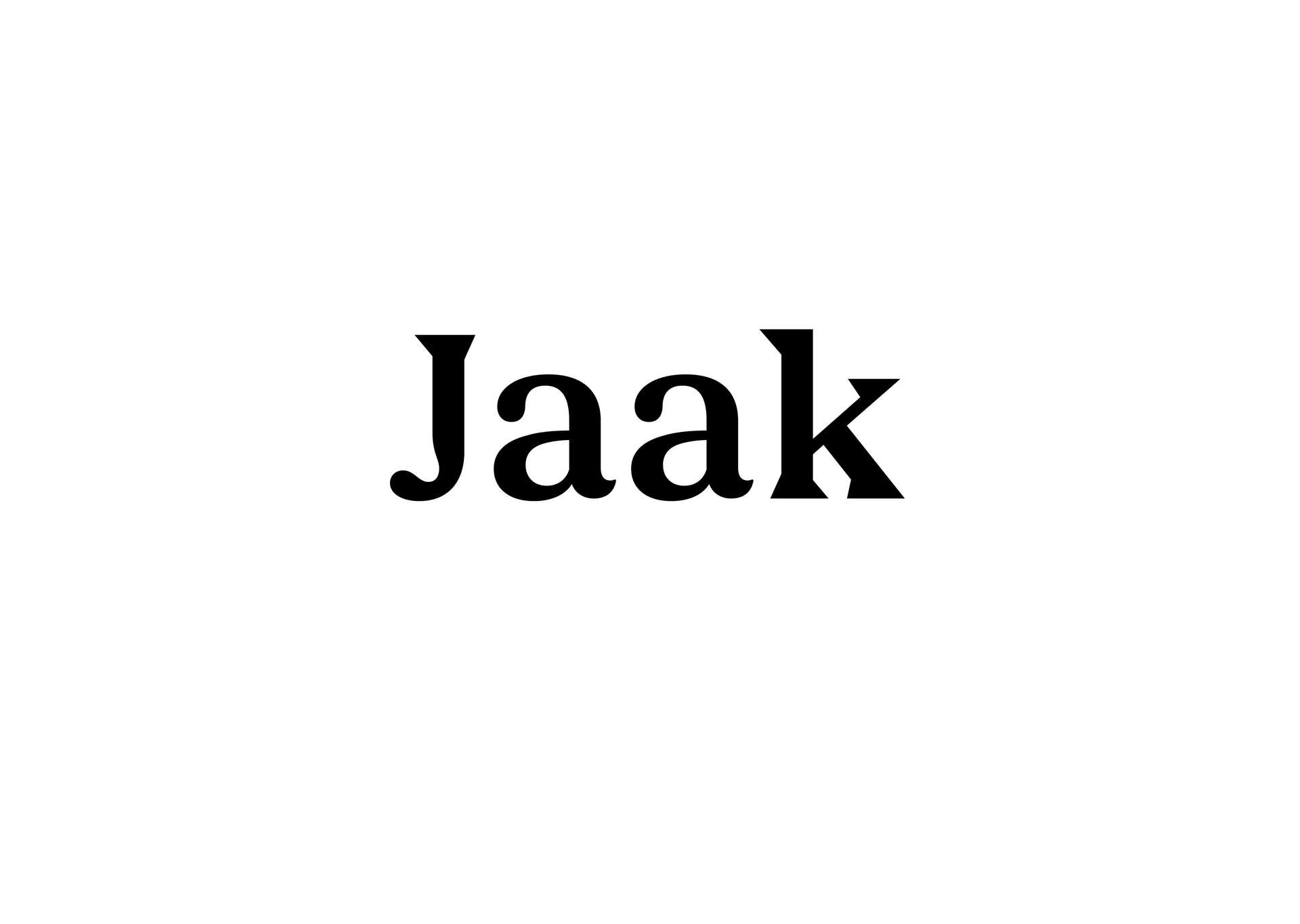 Chapter opener featuring the name Jaak