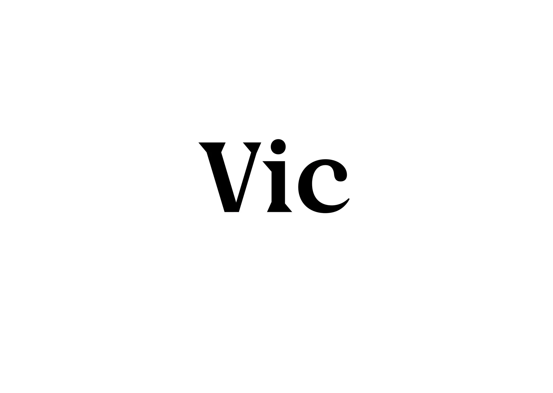 Chapter opener featuring the name Vic
