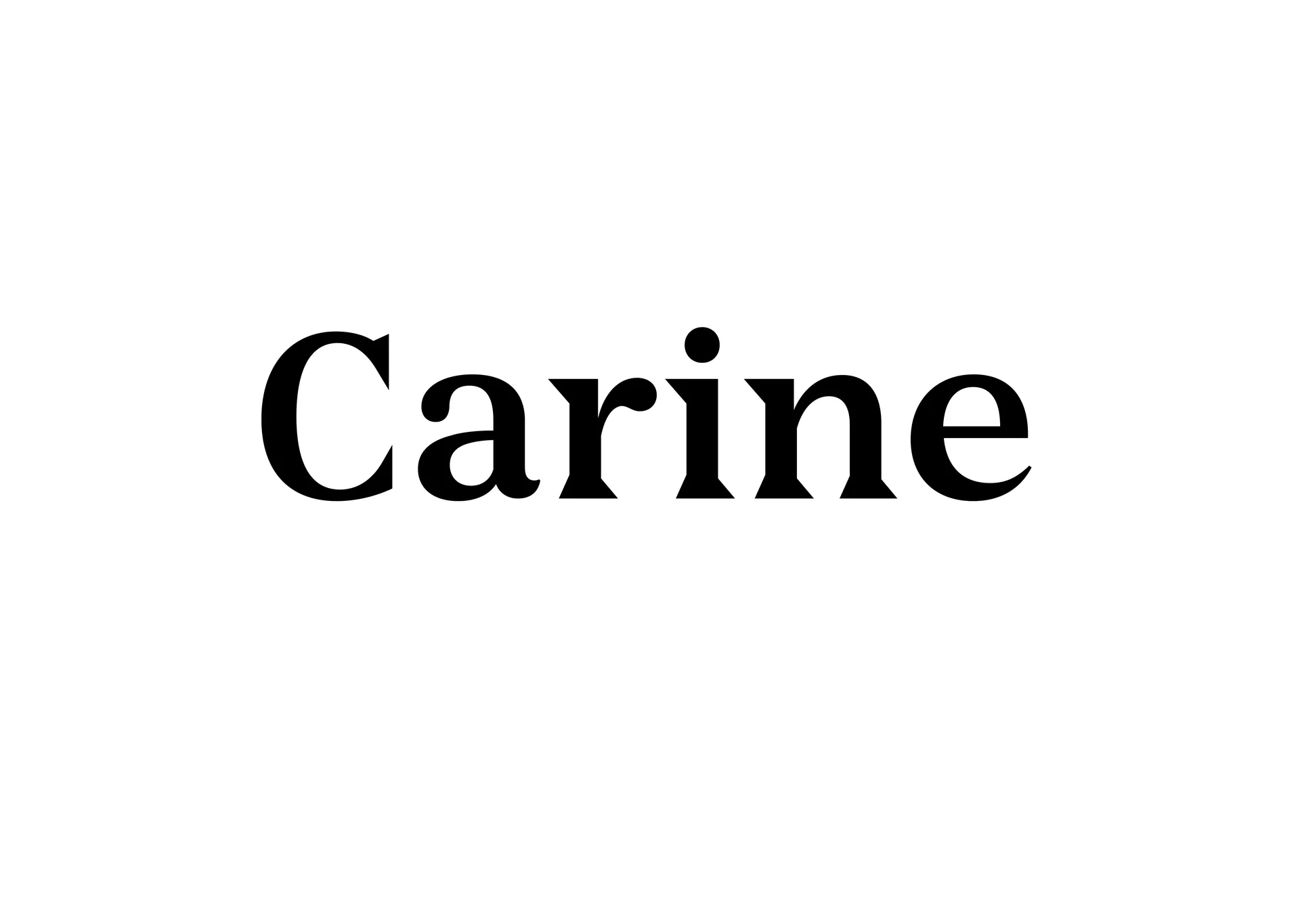 Chapter opener featuring the name Carine