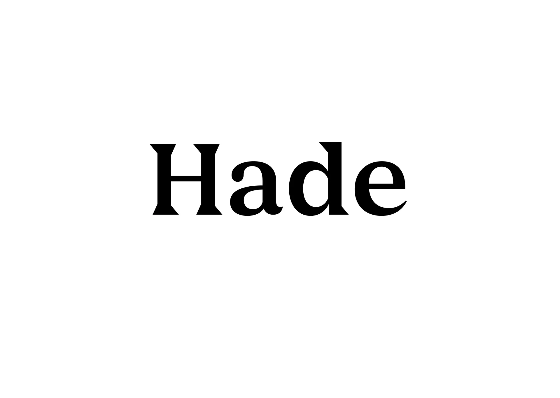 Chapter opener featuring the name Hade