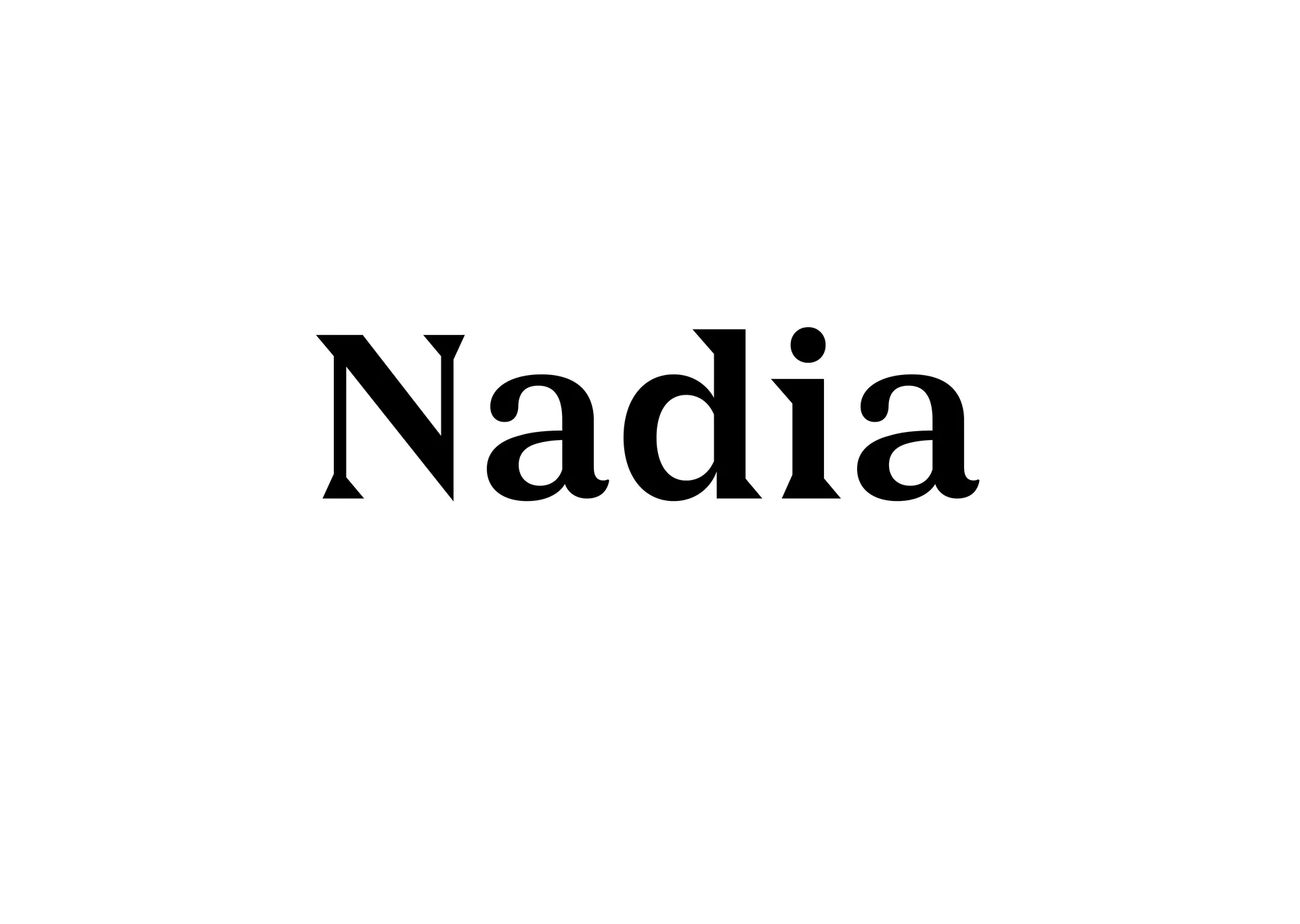 Chapter opener featuring the name Nadia