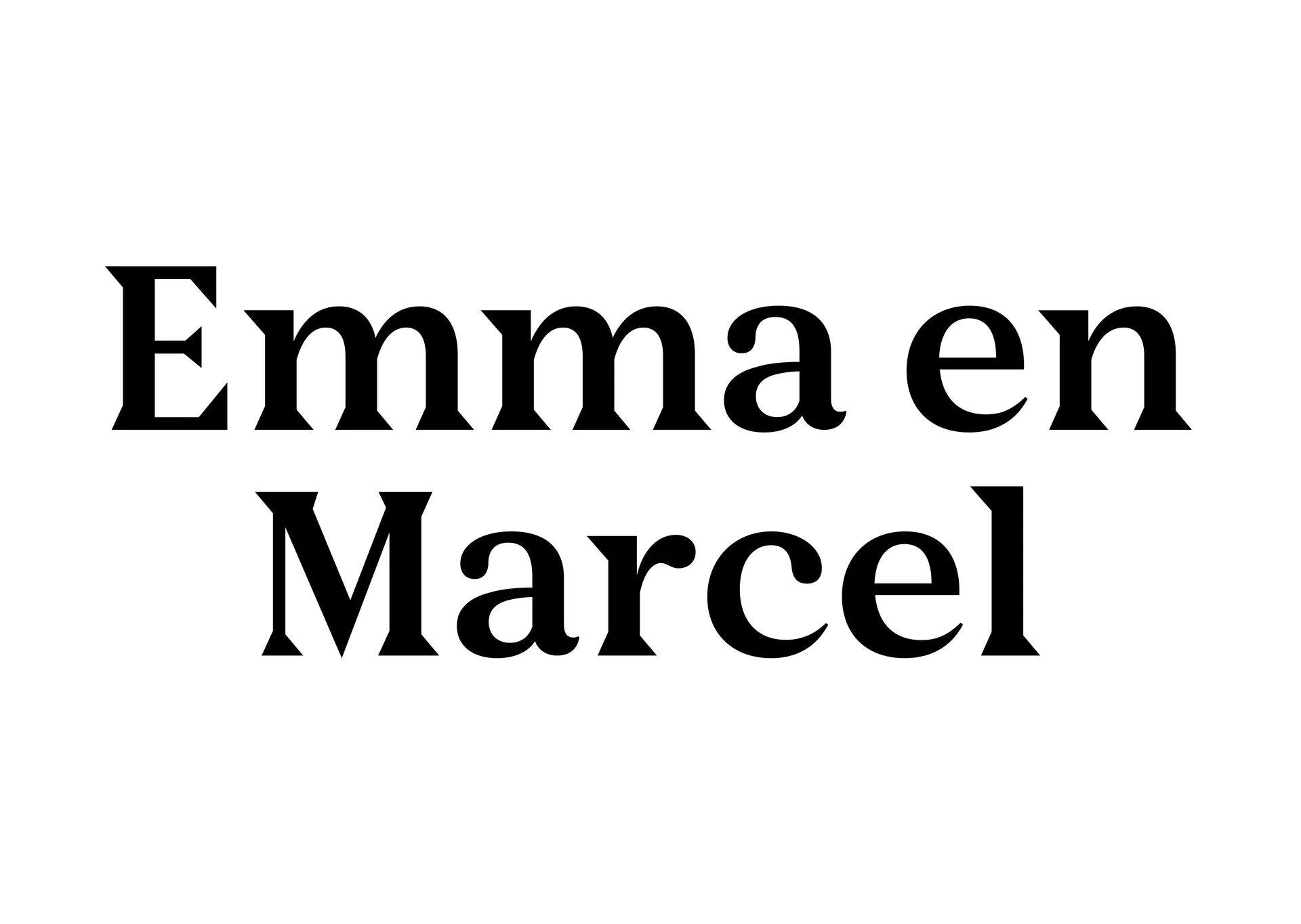 Chapter opener featuring the names Emma and Marcel