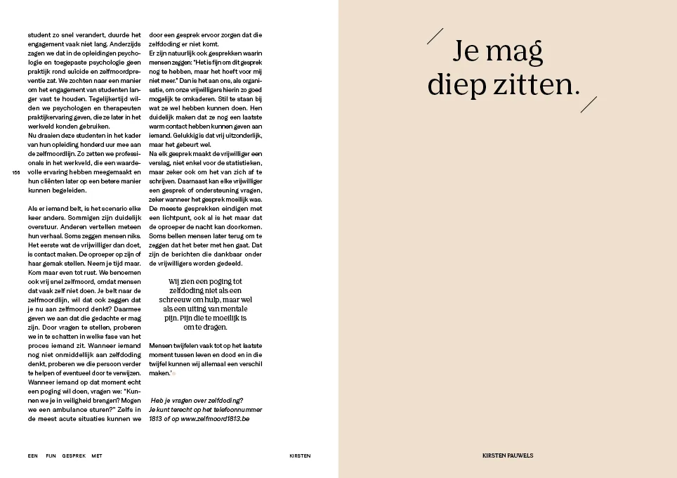 text and quote on a spread in the book schoonheid in verlies