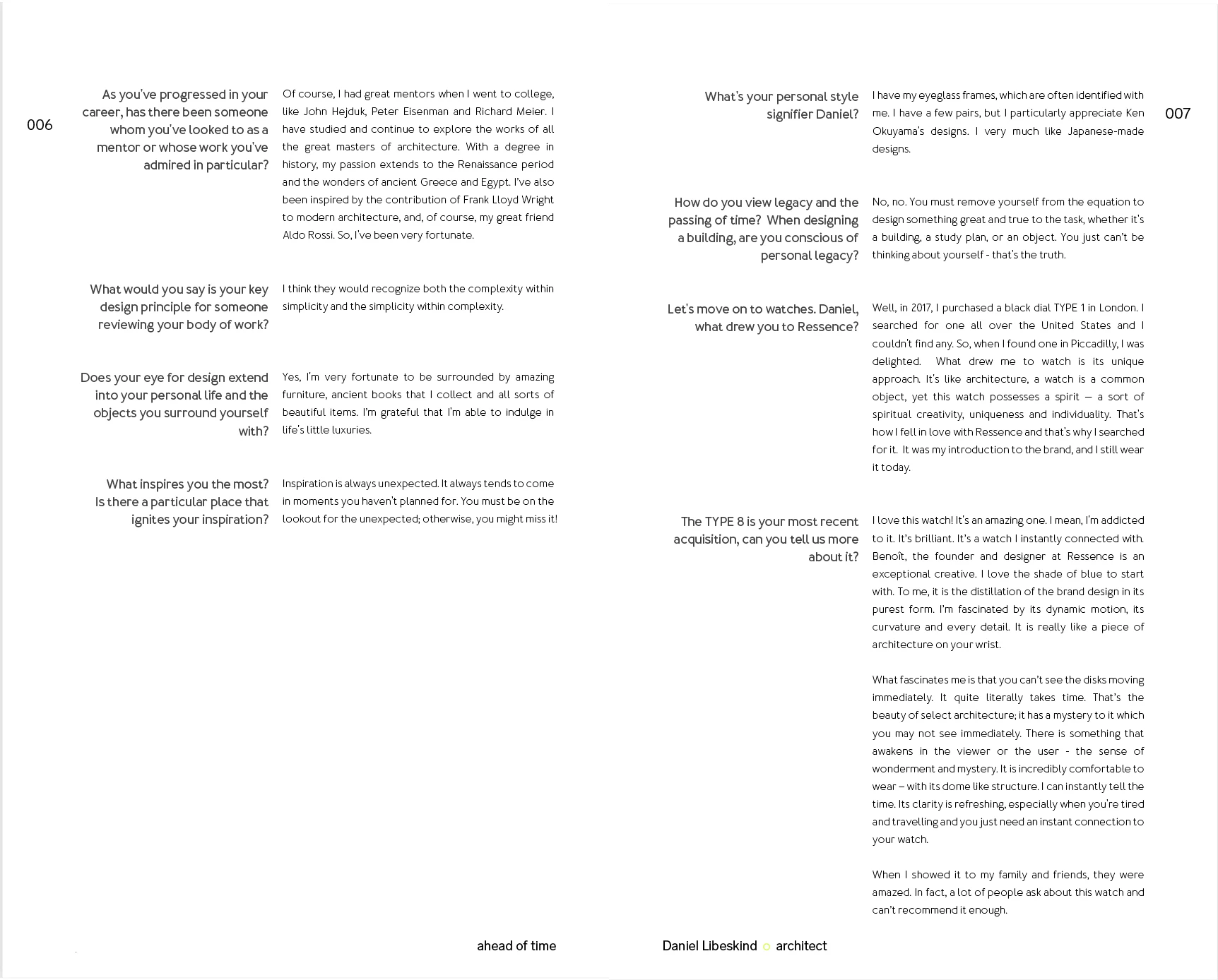 RESSENCE CATALOGUE SPREAD