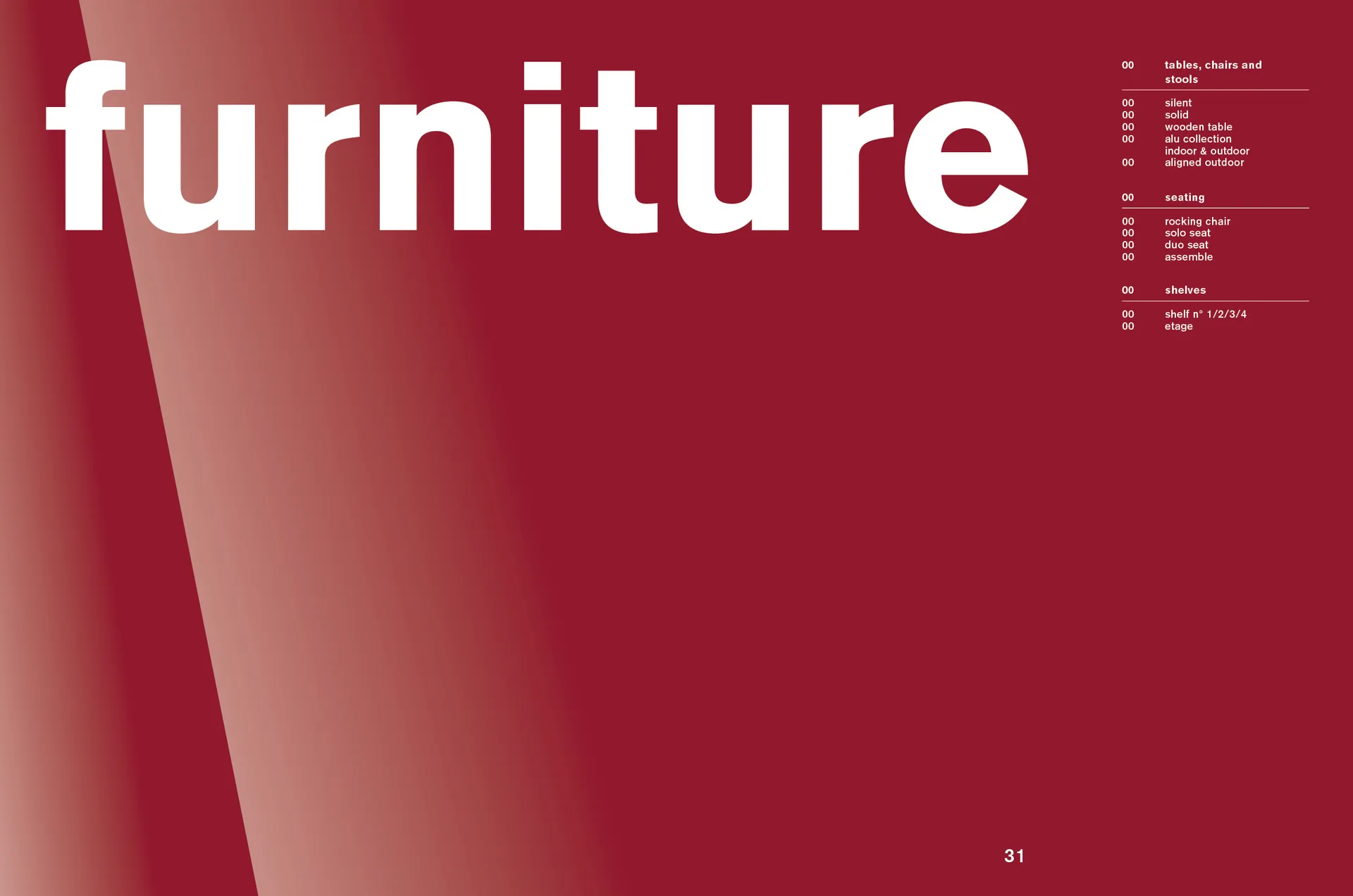 furniture spread with graphic element - valerie_objects catalogue