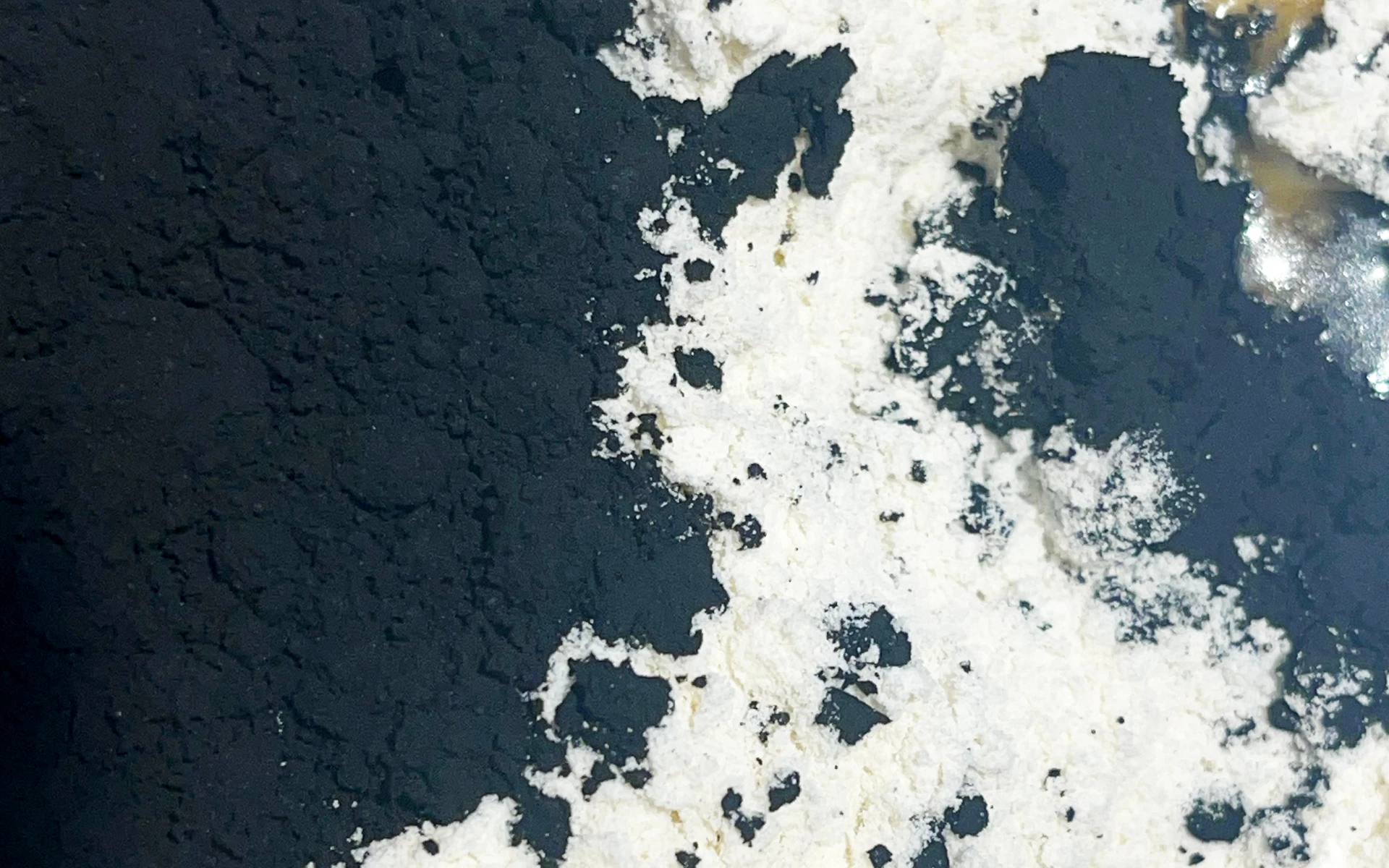 mixing charcoal with flour